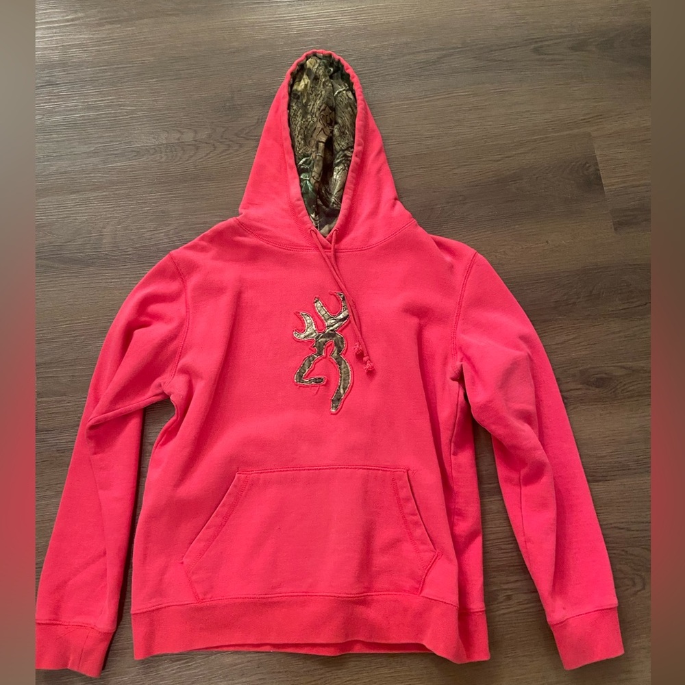 Browning Pink Sweatshirt with Camo Hood